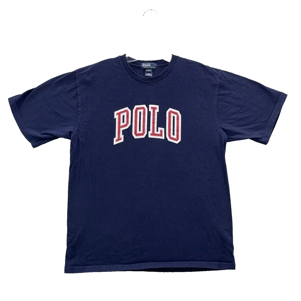 Polo Ralph Lauren T-Shirt Men Large Navy Preppy Academia Classic Retro 90's Logo